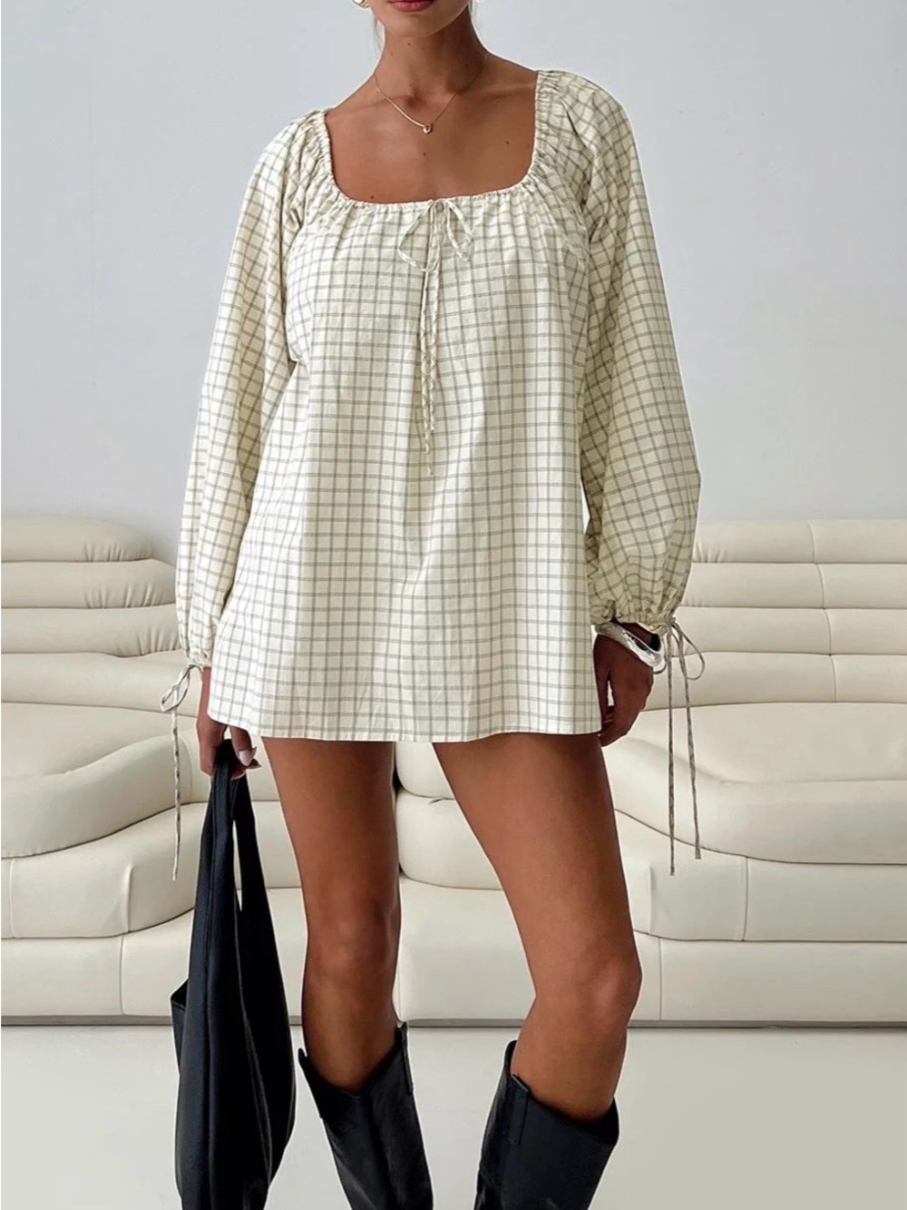 NWT Princess Polly Preacher Playsuit White Check Size 6